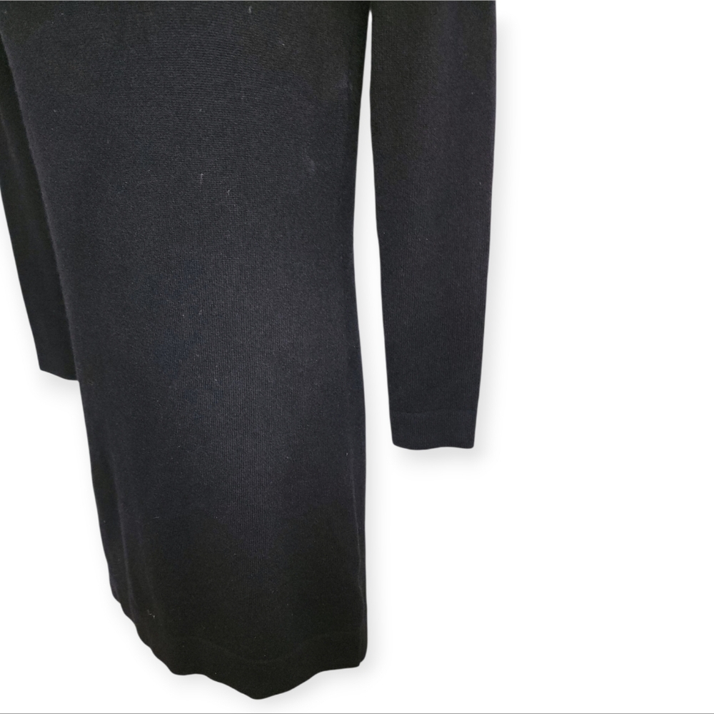 Theory 100% Cashmere Sweater Dress Black Long Sleeve Knit Dress XS - Picture 6 of 9